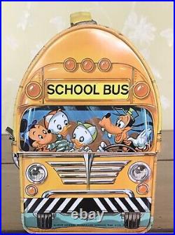 Vintage 1961 Walt Disney Aladdin Rare Orange Dome School Bus Lunchbox & Thermos