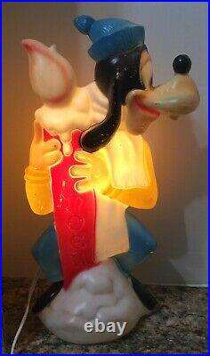 Vintage 1962 Empire Walt Disney Goofy Noel Candle Christmas Light Blow Mold 15