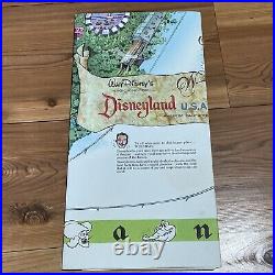 Vintage 1964 Disneyland Park Souvenir Map Wall Poster 45 x 30 Walt Disney