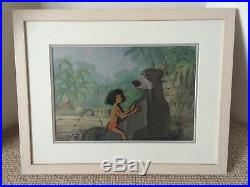 Vintage 1967 Walt Disney Animation Cel Jungle Book Framed Baloo & Mowgli