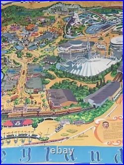 Vintage 1968 Walt Disney Disneyland Guide To Magic Kingdom & Hotel Poster Map