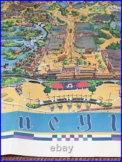 Vintage 1968 Walt Disney Disneyland Guide To Magic Kingdom & Hotel Poster Map