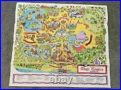 Vintage 1971 Walt Disney World Magic Kingdom Park Opening Year Souvenir Map RARE
