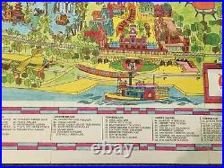 Vintage 1971 Walt Disney World Magic Kingdom Park Opening Year Souvenir Map RARE