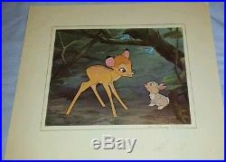 Vintage 1972 Walt Disney Classics Bambi Blue Birds and Thumper Sericel Cel