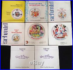 Vintage 1974-1981 Walt Disney Schmid Collector Plate Set Mother's Day Plates