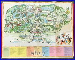 Vintage 1974 Walt Disney World Magic Kingdom 31X39 Souvenir Guide Map