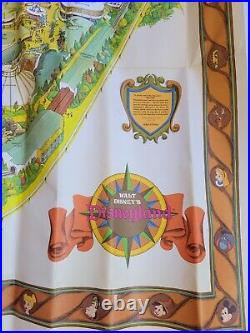 Vintage 1978 Walt Disney Disneyland Park Folded Poster Map 42 x 30