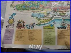 Vintage 1979 Walt Disney World Magic Kingdom Park Poster Map Souvenir
