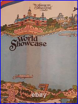 Vintage 1982 Walt Disney World Epcot Center Park Map Original 45 X 30 Poster