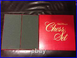 Vintage 1987 Saratoga Mint Walt Disney's Chess Set Metallic Silver & Black Board