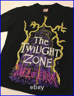 Vintage 1990's Tower of Terror Twilight Zone T-Shirt Sz L Walt Disney World Ride
