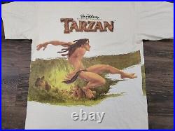 Vintage 1990's Walt Disney Tarzan Movie Promo Size XL T Shirt Double Sided
