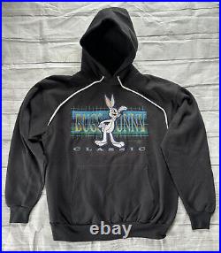 Vintage 1990s Bugs Bunny Classic Hoody Large Walt Disney Genus USA Rare! Hoodie