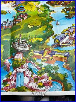 Vintage 1992 Walt Disney World Stylized Rendition of park & resort 27x 39