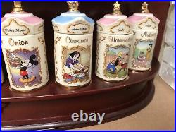 Vintage 1995 Disney Lenox Porcelain Spice Jar Collection X 24 & Rack Complete