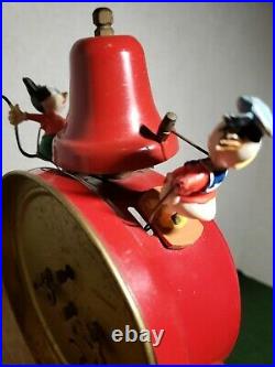 Vintage 50s Mickey& Donald Duck Windup Alarm Clock Made In Germany Used