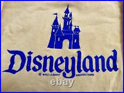 Vintage 60s Disneyland Castle Large Yellow Sweatshirt Walt Disney Gusset