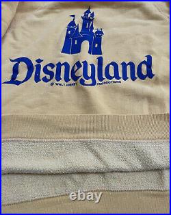 Vintage 60s Disneyland Castle Large Yellow Sweatshirt Walt Disney Gusset