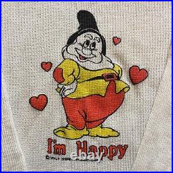 Vintage 70s Walt Disney Productions Thermal Waffle Shirt Medium Happy Snow White