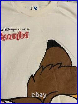 Vintage 80's Walt Disney's ALL OVER PRINT Bambi T Shirt SINGLE STITCH Size XL