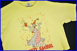 Vintage 80s Figment Party Animal Disney World Epcot Center Crop Top T Shirt L