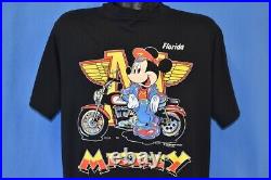 Vintage 80s MICKEY MOUSE MOTORCYCLE BIKER FLORIDA WALT DISNEY CARTOON t-shirt L