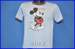 Vintage 80s MICKEY MOUSE RAYON TRI BLEND WALT DISNEY RINGER FLORIDA t-shirt S
