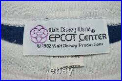 Vintage 80s WALT DISNEY WORLD FLORIDA EPCOT CENTER RINGER 1982 t-shirt LARGE L