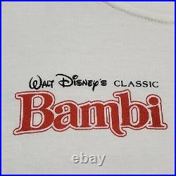 Vintage 90s Disney Big Bambi T-Shirt Movie Promo Single Stitch Tee Sz XL White