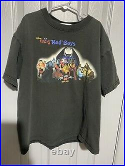 Vintage 90s Disney Villains Bad Boys Black USA Made T-Shirt Jafar Hook Size L