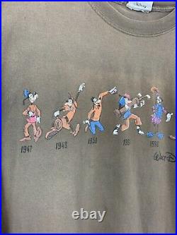 Vintage 90s Disney WALT DISNEY WORD Goofy Through The Years T-Shirt XL Large