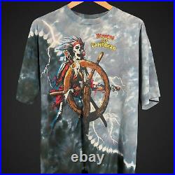 Vintage 90s Pirates of the Caribbean All Over Print USA Made T-Shirt Size XL