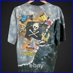 Vintage 90s Pirates of the Caribbean All Over Print USA Made T-Shirt Size XL