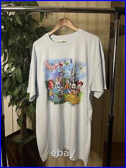 Vintage 90s Rare Anvil Tag Magic Kingdom Walt Disney World T-Shirt Sz 2XL