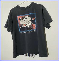 Vintage 90s Walt Disney Studios Mickey Mouse Designs T Shirt Rare Faded XL