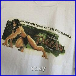 Vintage 90s Walt Disney Tarzan Movie Promo Tee 1999 Graphic T-Shirt Men's XL