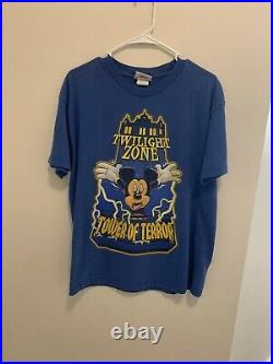 Vintage 90s Walt Disney World Mickey Mouse Tower Of Terror T Shirt Rare