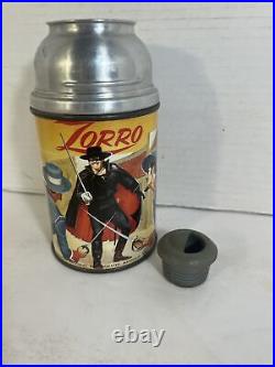 Vintage Aladdin Disney Zorro Lunchbox With Thermos Walt Disney