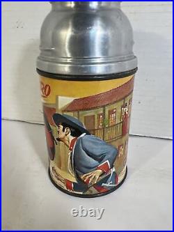 Vintage Aladdin Disney Zorro Lunchbox With Thermos Walt Disney