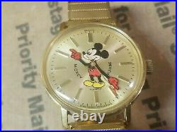Vintage Bradley Mickey Mouse Walt Disney Productions Manual Wind Watch Mens Read