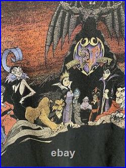 Vintage DISNEY World Villains Shirt 90s Cruella Chernobog Scar Maleficent Sz 2XL