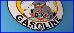 Vintage DX Diamond Gasoline Porcelain Gas Motor Oil Dumbo Walt Disney Sign