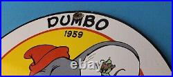 Vintage DX Diamond Gasoline Porcelain Gas Motor Oil Dumbo Walt Disney Sign