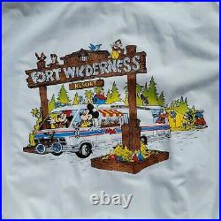 Vintage Disney Fort Wilderness Resort Campground Graphic Jacket Mickey Mouse Lrg