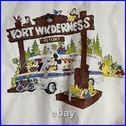 Vintage Disney Fort Wilderness Resort Campground Graphic Jacket Mickey Mouse XXL
