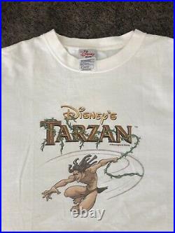 Vintage Disney Tarzan Movie Promo T Shirt XL Disney Cartoon Wall E Up 90s