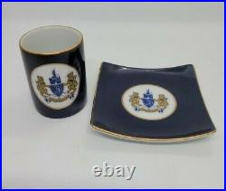 Vintage Disneyland Espresso Cup Saucer Walt Disney Productions Crest of Arms