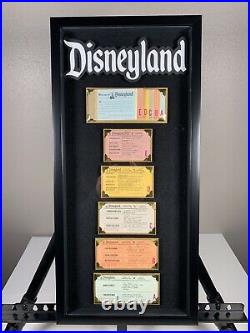 Vintage Disneyland Ticket Book A-E Coupon Ride Framed Original Walt Disney 1970s