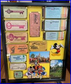 Vintage Disneyland Ticket Book Display Framed Coupon Original Walt Disney Rare